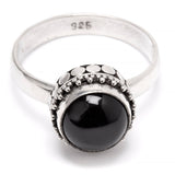 Onyx, filigran silverring