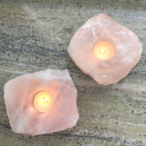 Ljuslykta, rå rosenkvarts