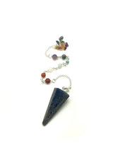 Sodalite, pendulum with chakra stones 6