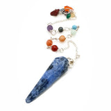 Sodalite, pendulum with chakra stones 6