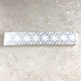 Selenit, slipad platta med stort mönster Flower of Life